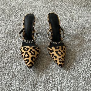 LPA leopard hair pointed toe heels size 7.5